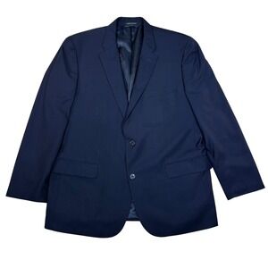 Alfani Navy Blue Regular Fit Suit Jacket Mens 46R Polyester Rayon Blend
